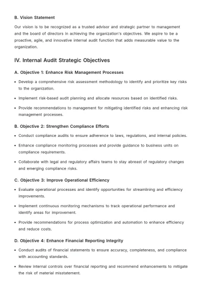 Free Internal Audit Strategic Plan Template to Edit Online