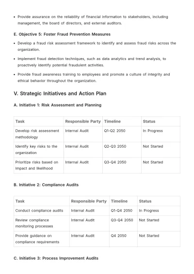 Free Internal Audit Strategic Plan Template to Edit Online