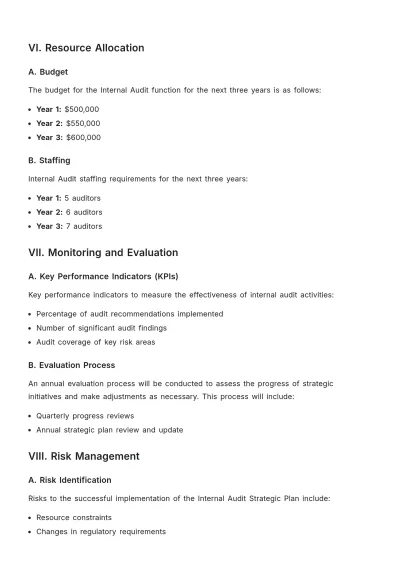 Free Internal Audit Strategic Plan Template to Edit Online
