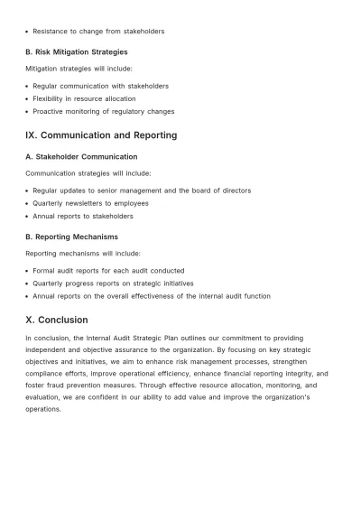 Free Internal Audit Strategic Plan Template to Edit Online