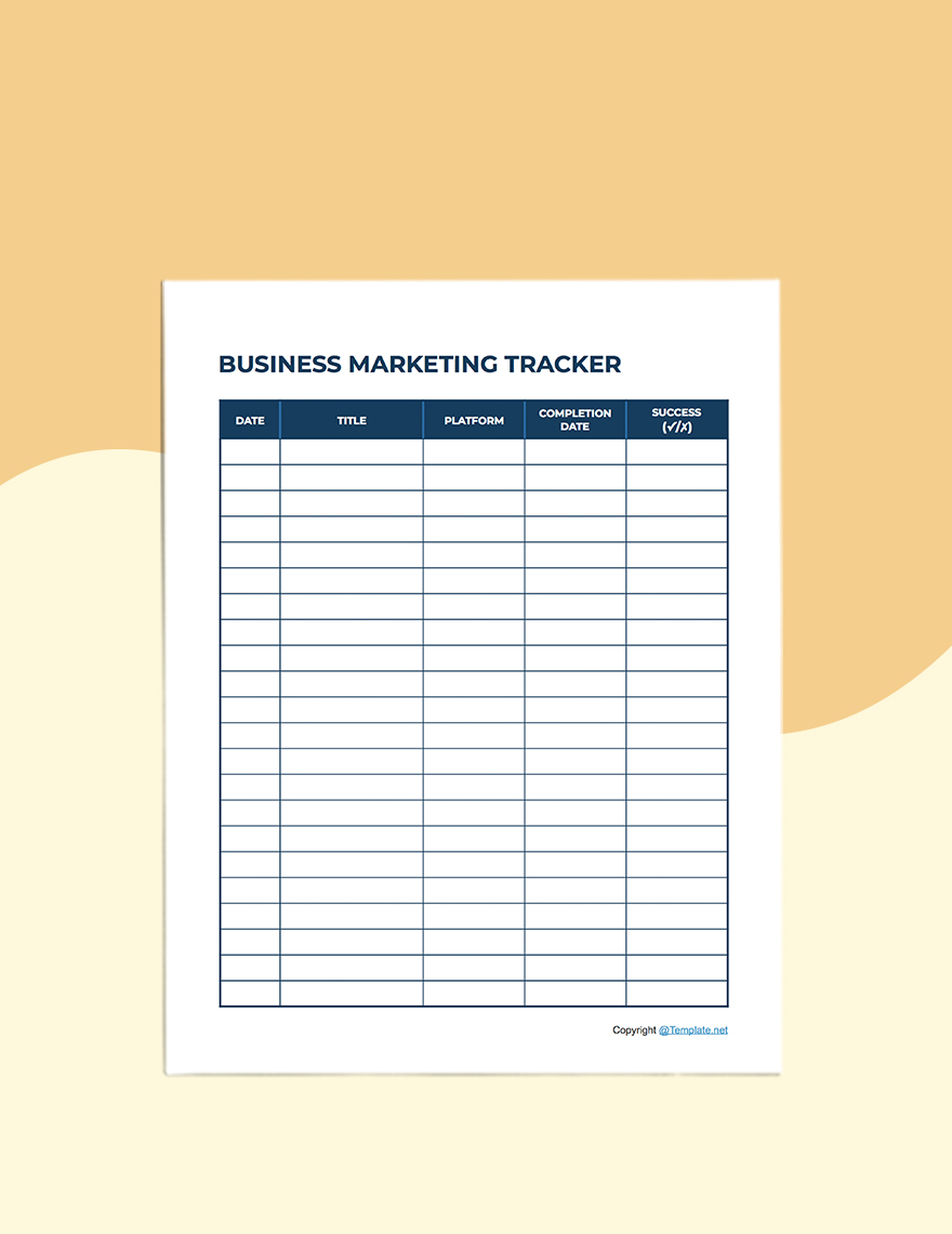 Simple Marketing Planner Format