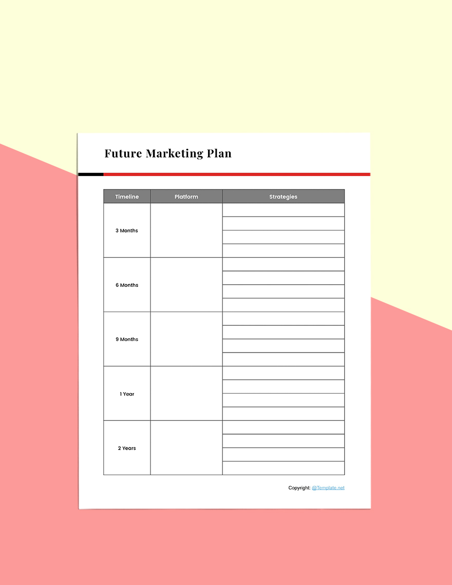 Basic Marketing Planner Template