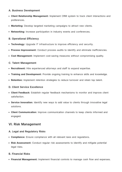 Free Law Firm Strategic Plan Template to Edit Online