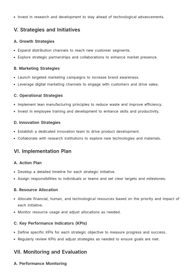 Free Company Strategic Plan Template to Edit Online