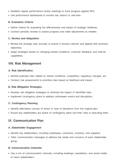 Free Company Strategic Plan Template to Edit Online