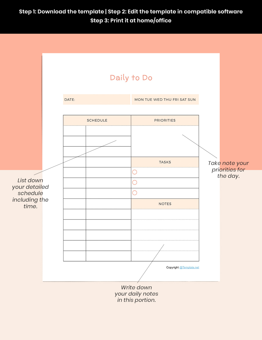 Sample To Do List Planner Template