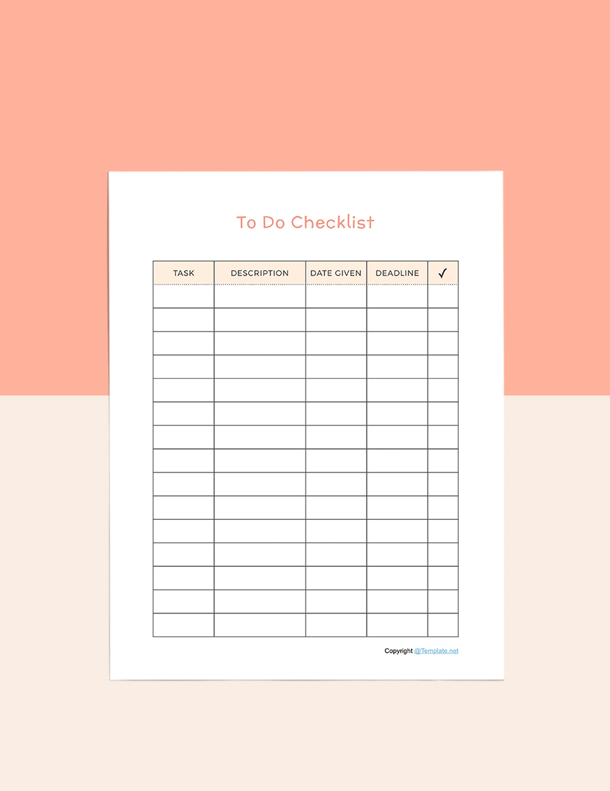 Sample To Do List Planner Template