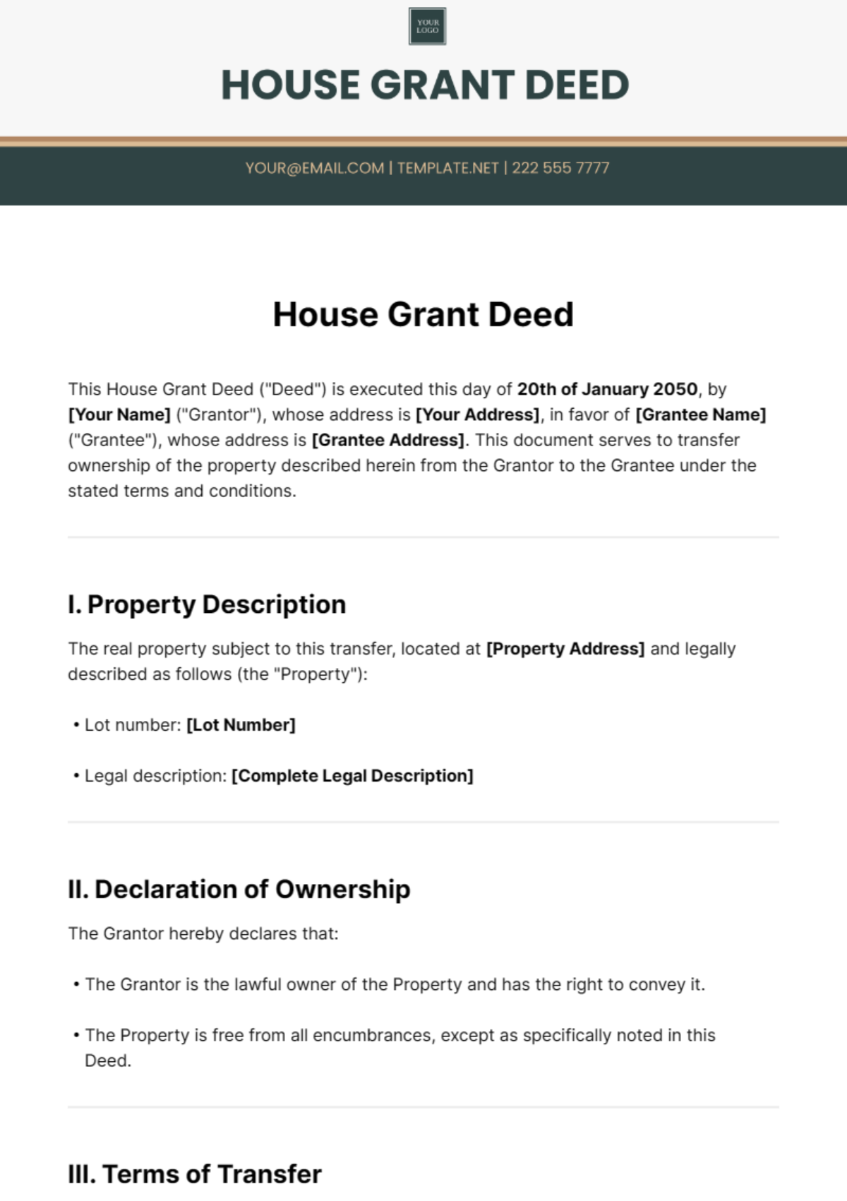 House Grant Deed Template - Edit Online & Download