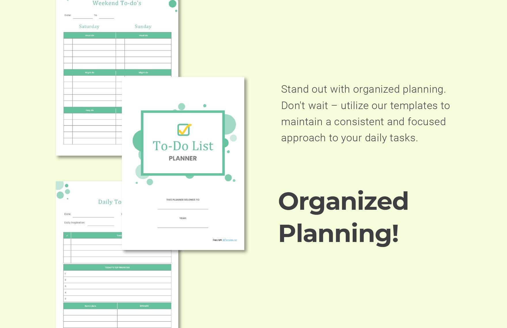 Editable To Do List Planner Template