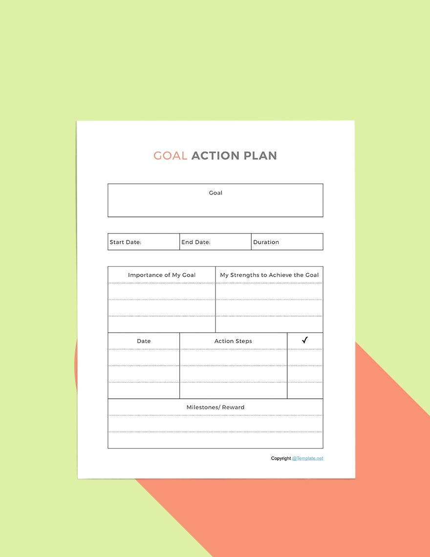Simple Goal planner Format