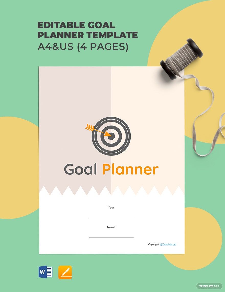 Editable Goal Planner Template