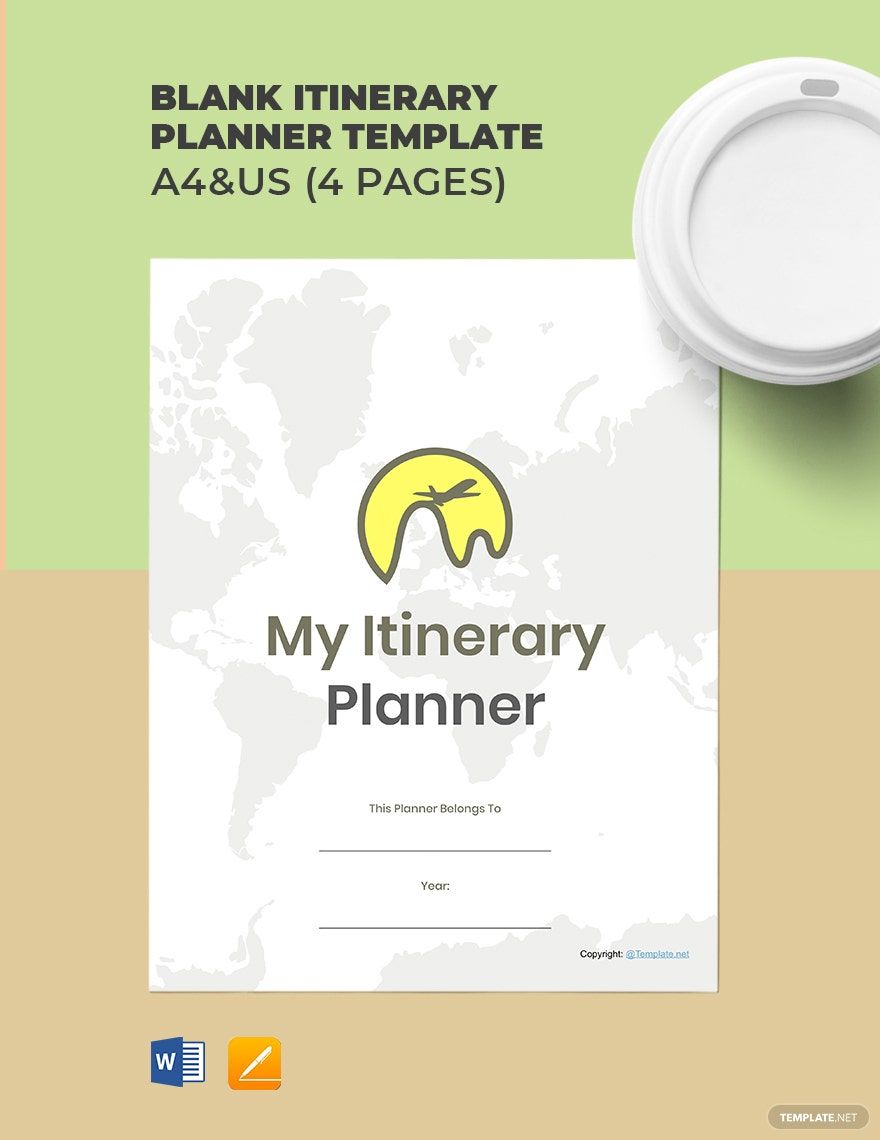 Blank Itinerary Planner Template