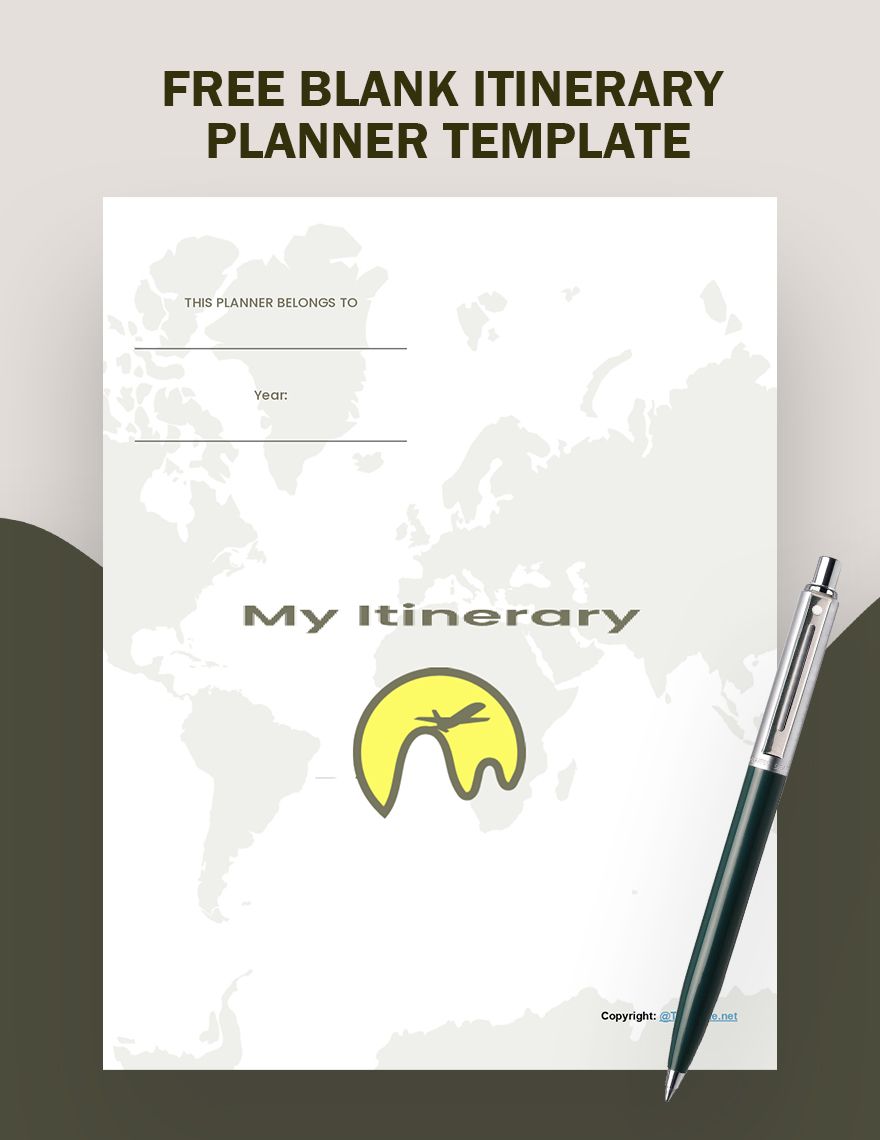 Blank Itinerary Word Templates Design Free Download Template
