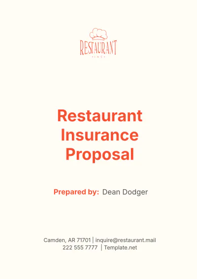 Free Restaurant Insurance Proposal Template to Edit Online