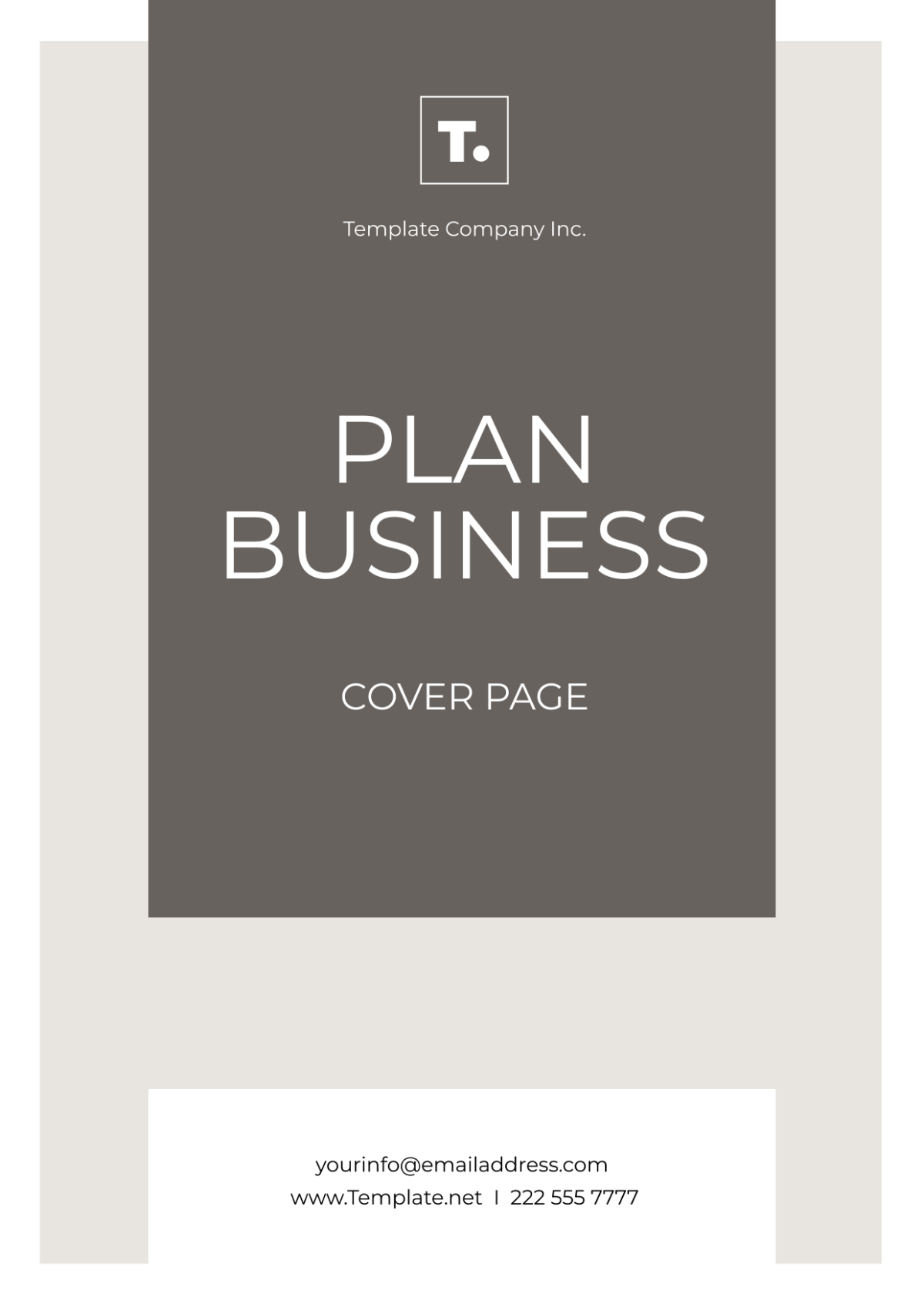Plan Business Cover Page Template - Edit Online & Download Example