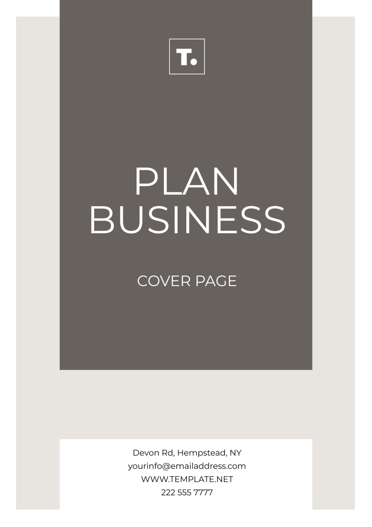 Plan Business Cover Page Template - Edit Online & Download