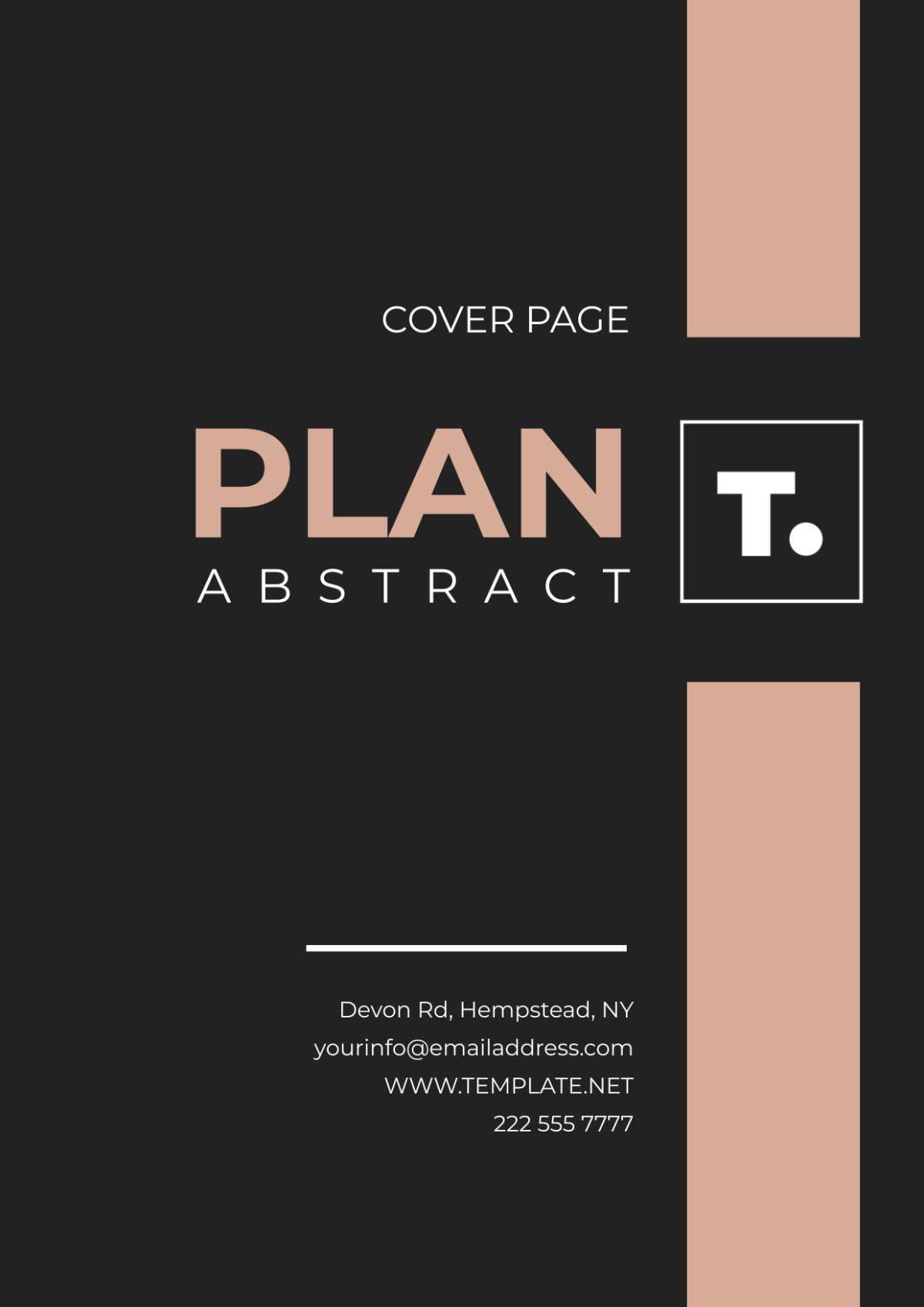 Plan Abstract Cover Page Template