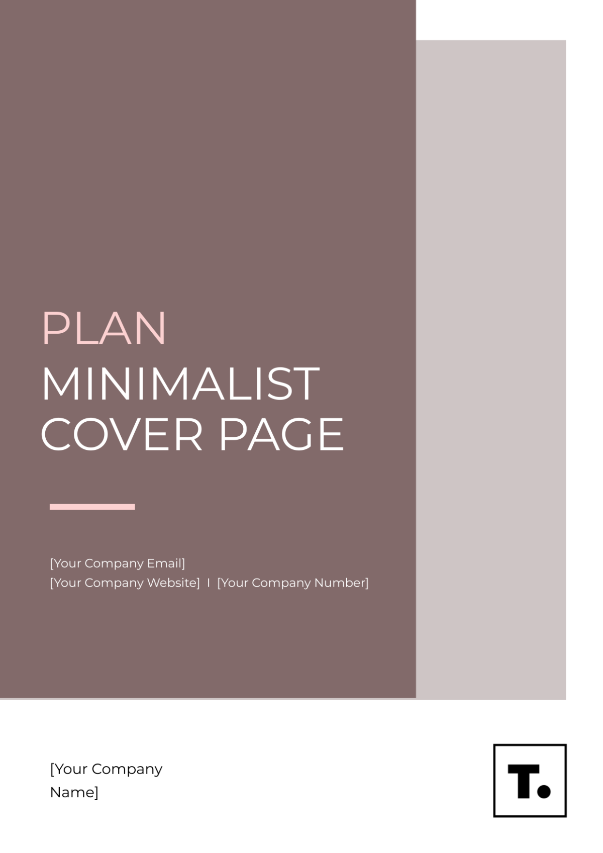 Plan Minimalist Cover Page Templates - Edit Online & Download Example ...