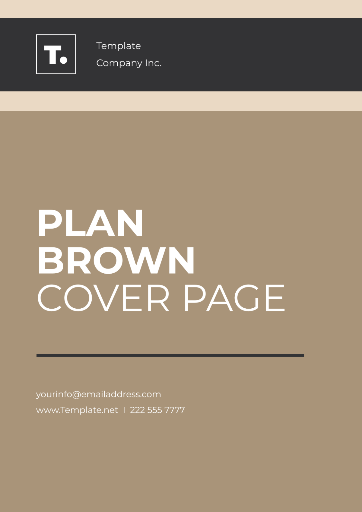 Plan Brown Cover Page Template