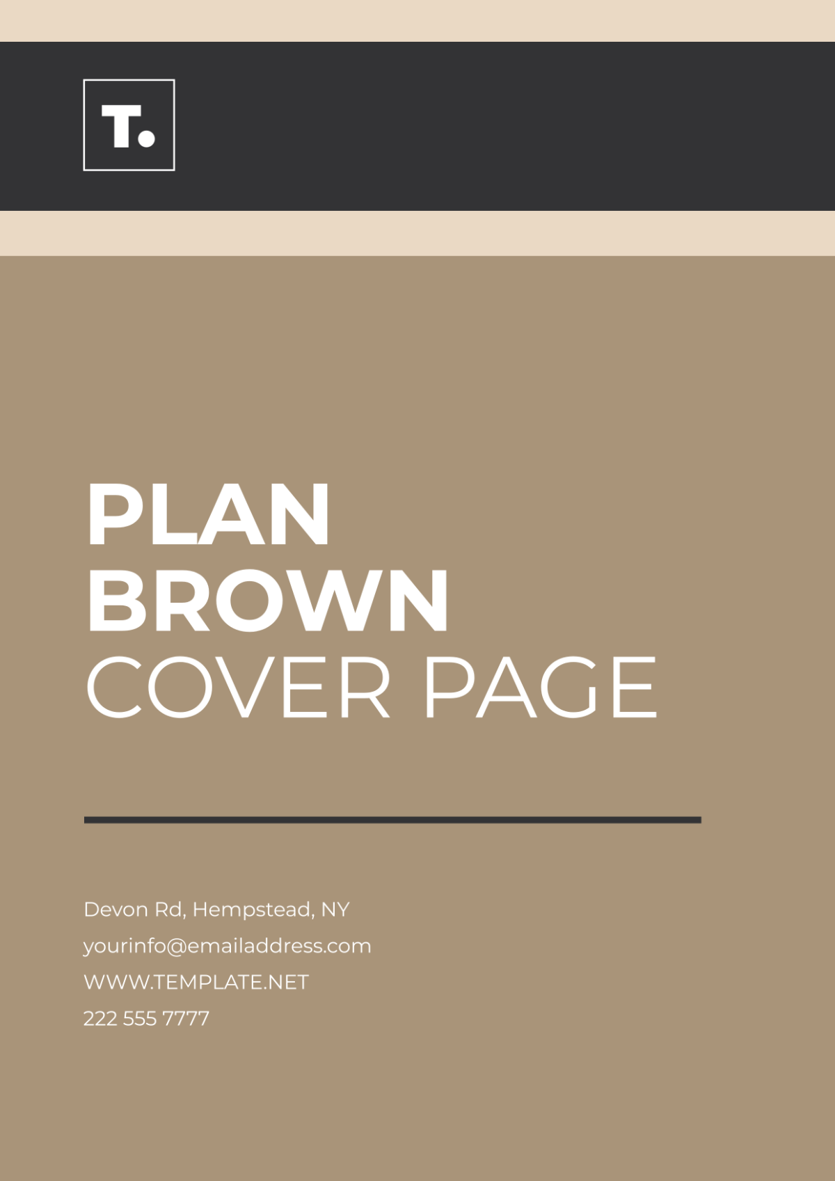 Plan Brown Cover Page