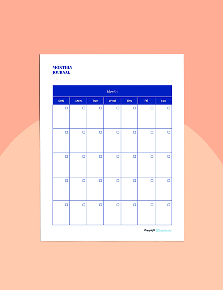 Sample Journal Planner Template - Word, Apple Pages 