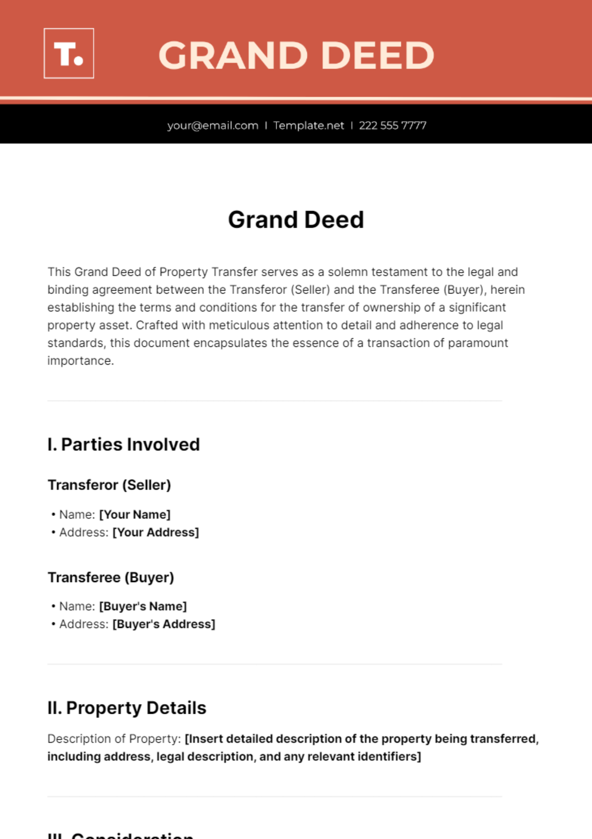 Grand Deed Template - Edit Online & Download