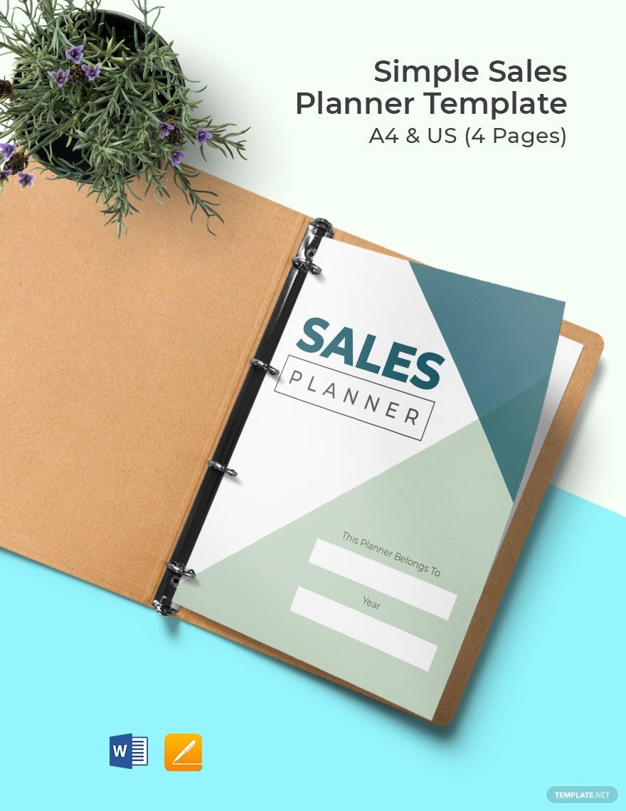 Simple Sales Planner Template in Word, Google Docs, PDF, Apple Pages