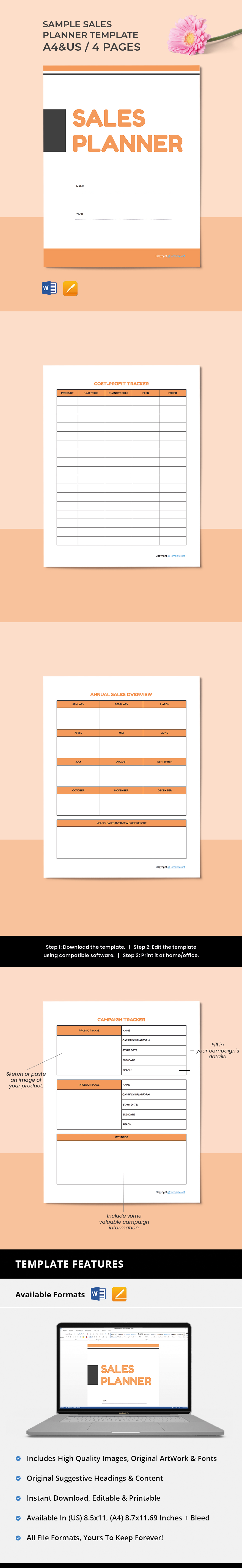 Sales and Leads Generation Planner Template - Word, Apple Pages ...