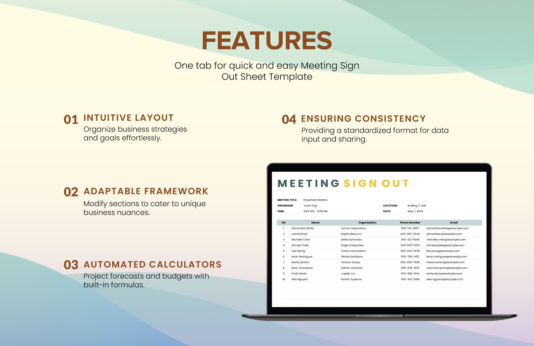 Meeting Sign Out Sheet Template