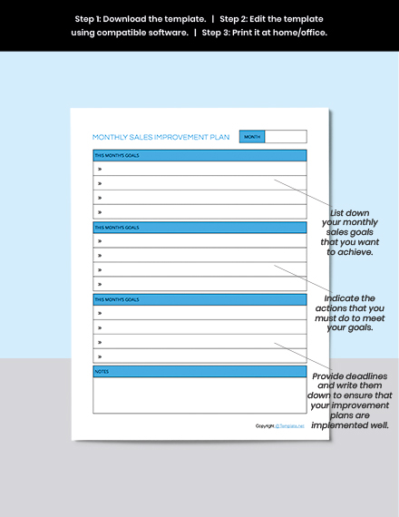 Free Basic Sales Planner Template - Word, Apple Pages | Template.net