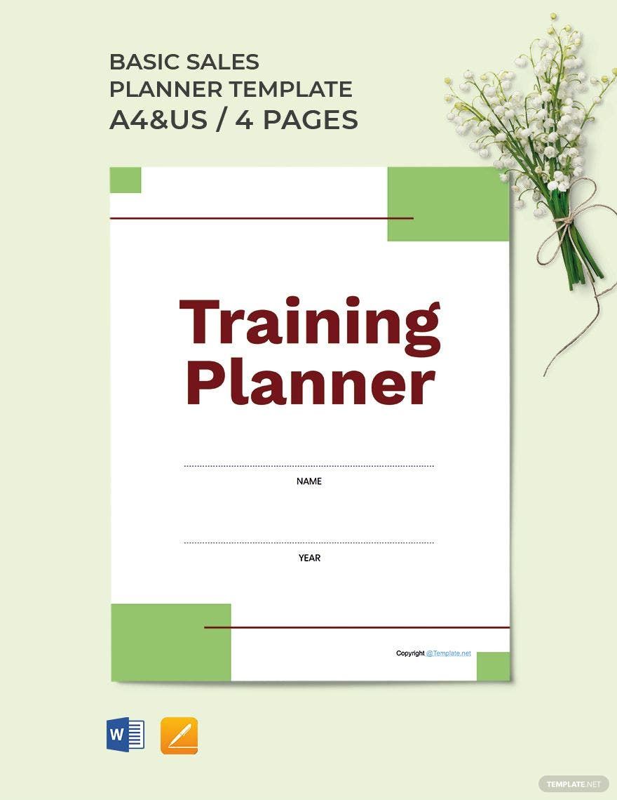 Free Sample Training Planner Template