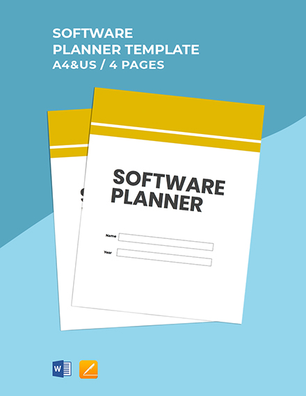 Editable Software planner printable