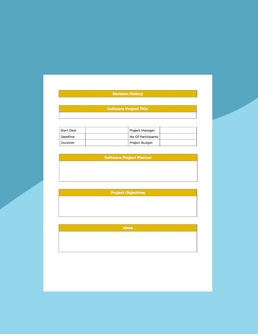 Editable Software Planner Template