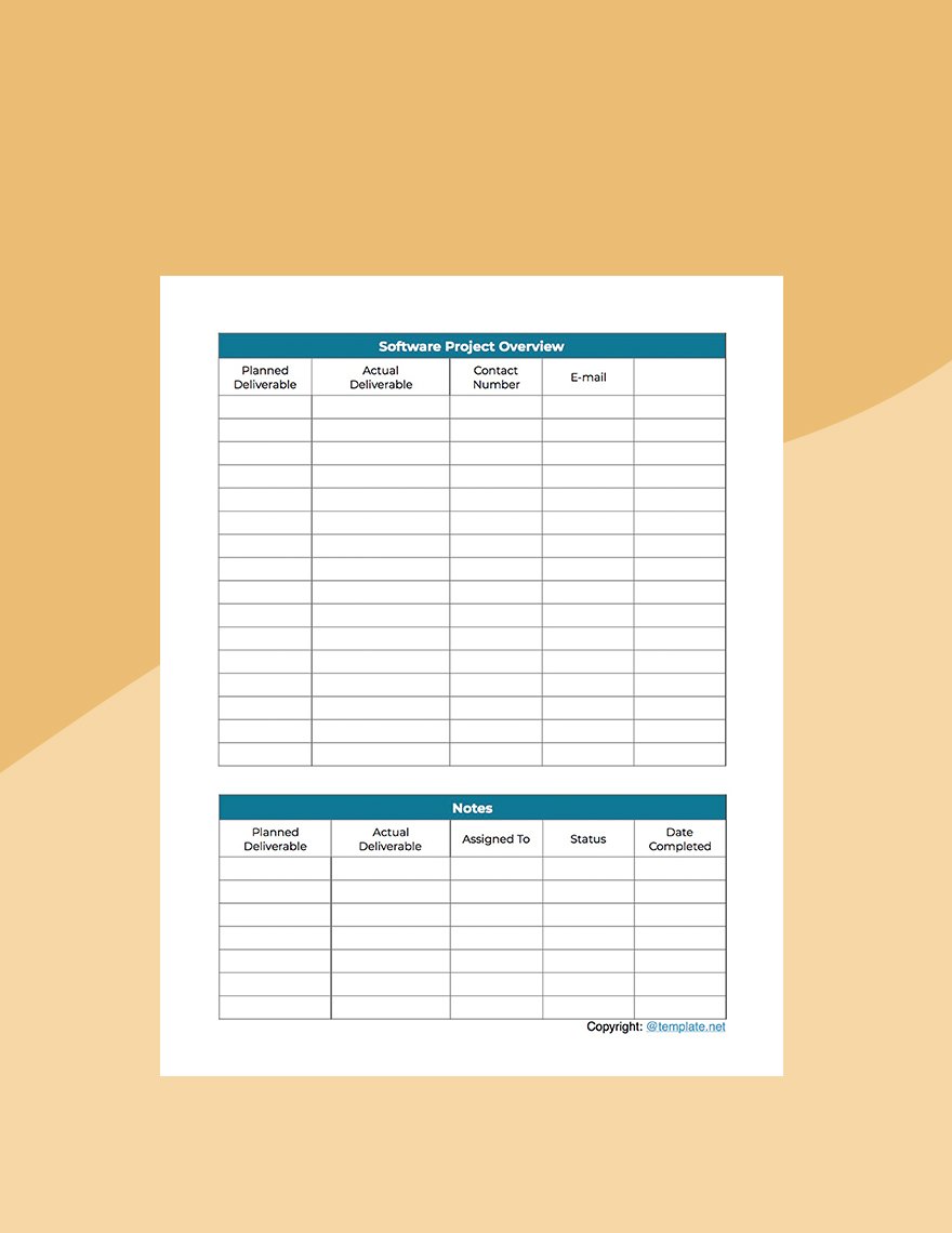 Simple Software Planner Template