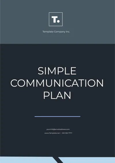 Free Simple Communication Plan Template to Edit Online