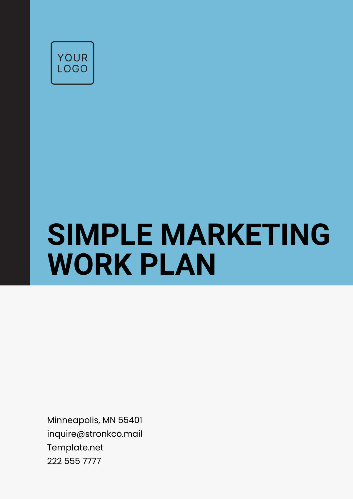 Simple Marketing Work Plan Template - Edit Online & Download