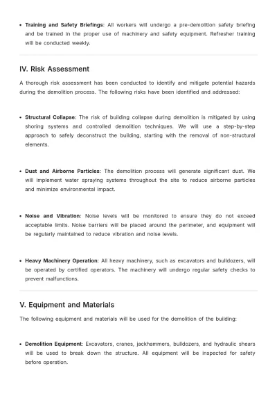 Free Demolition Work Plan Template to Edit Online