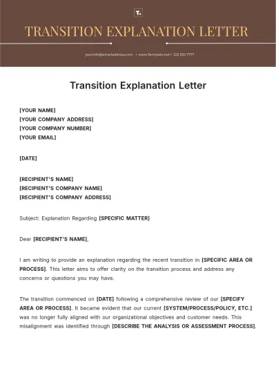 Free Transition Explanation Letter Template to Edit Online