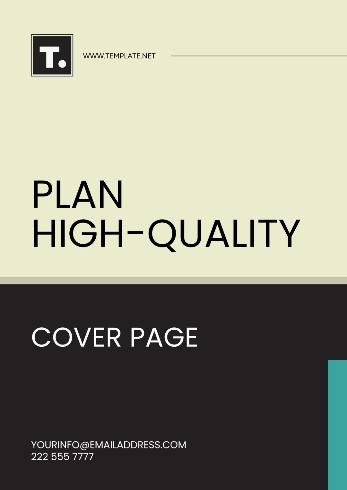 Free Plan High-quality Cover Page Template