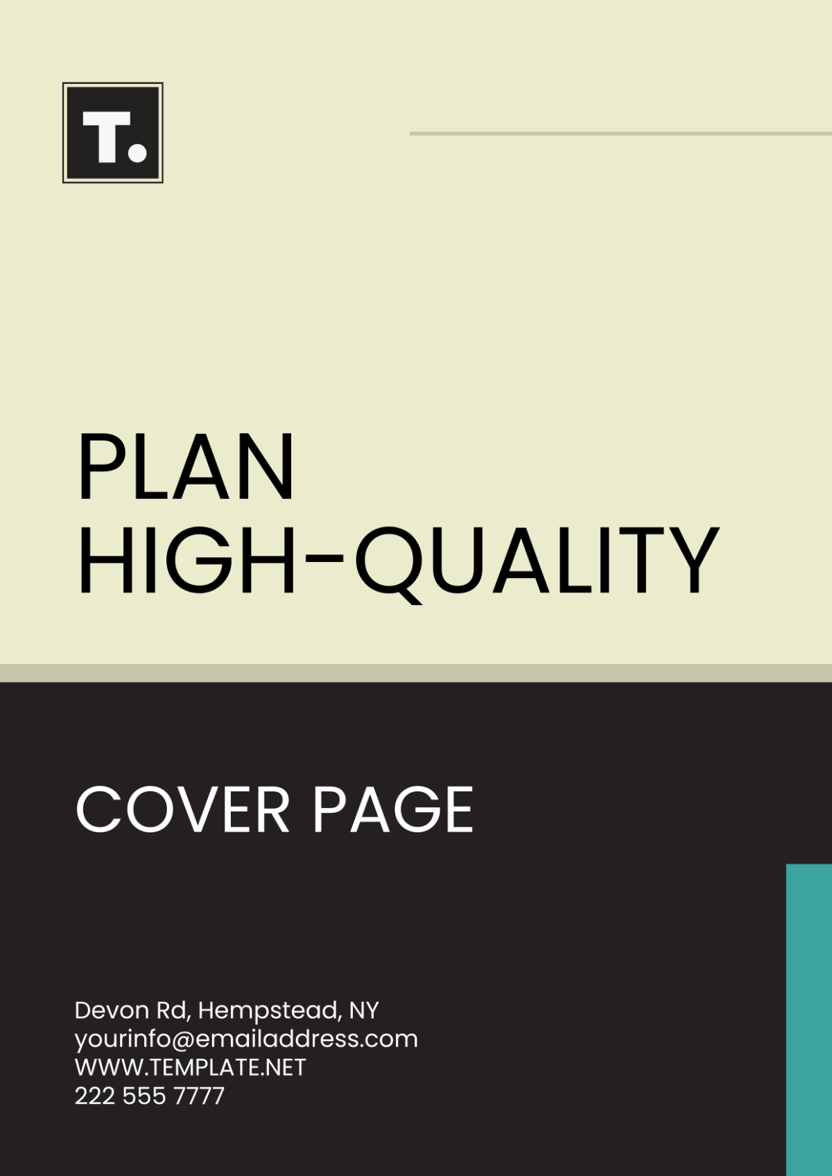 Plan High-quality Cover Page