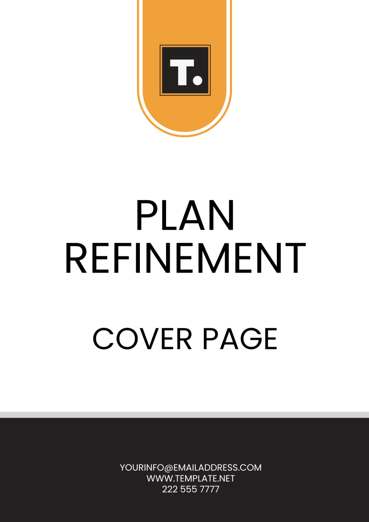 Free Plan Refinement Cover Page Template