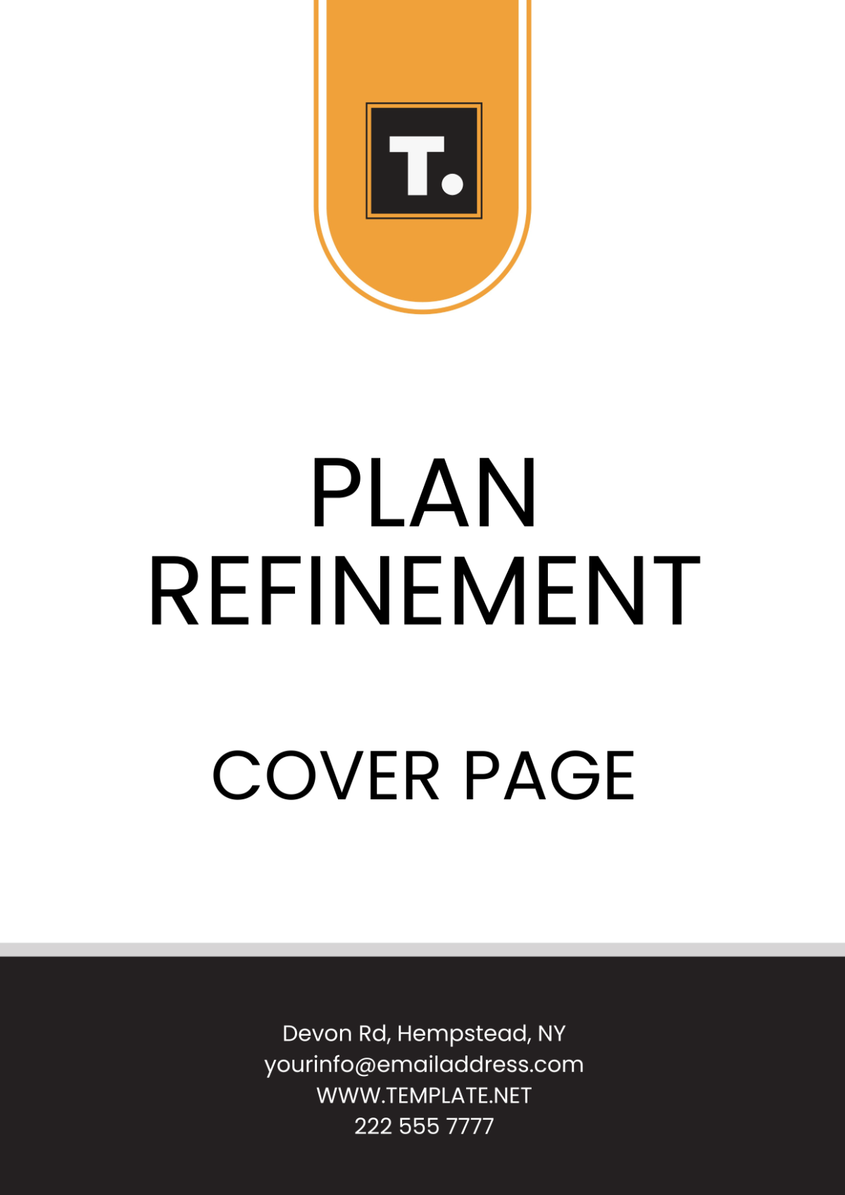 Plan Refinement Cover Page