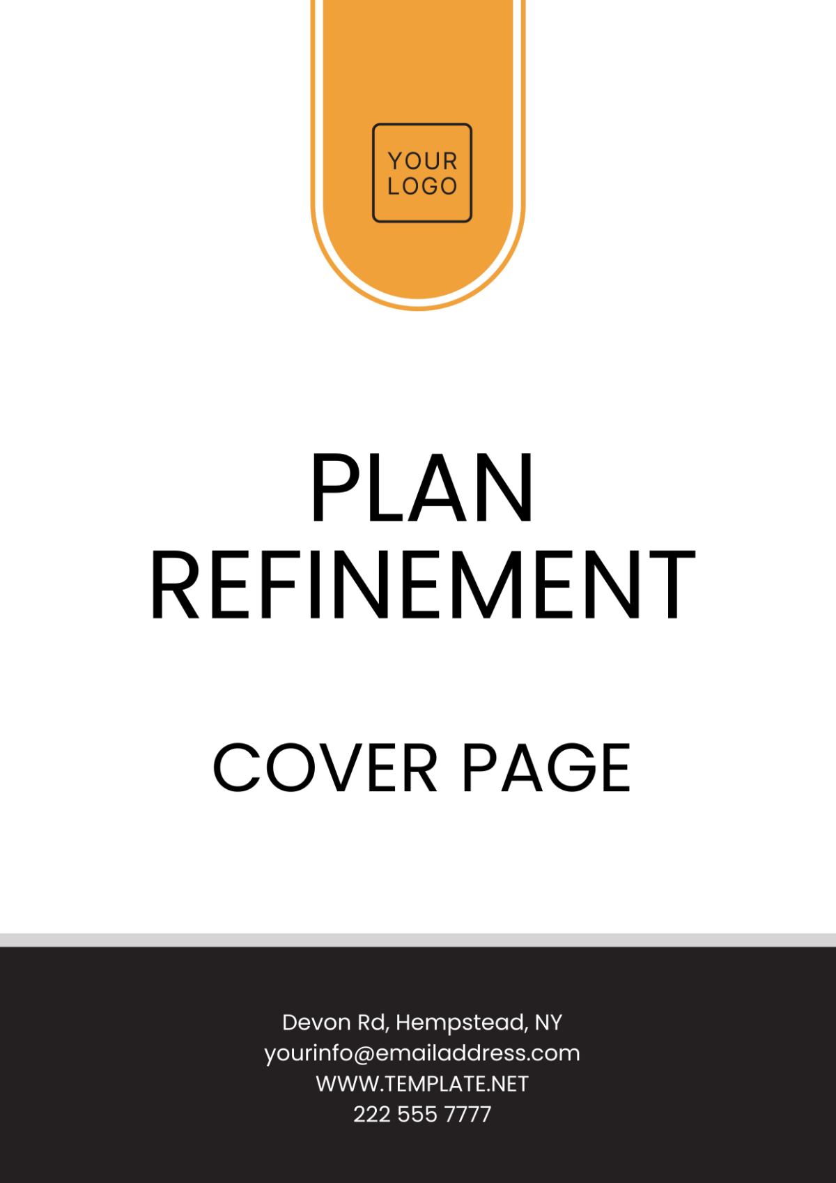 Plan Refinement Cover Page