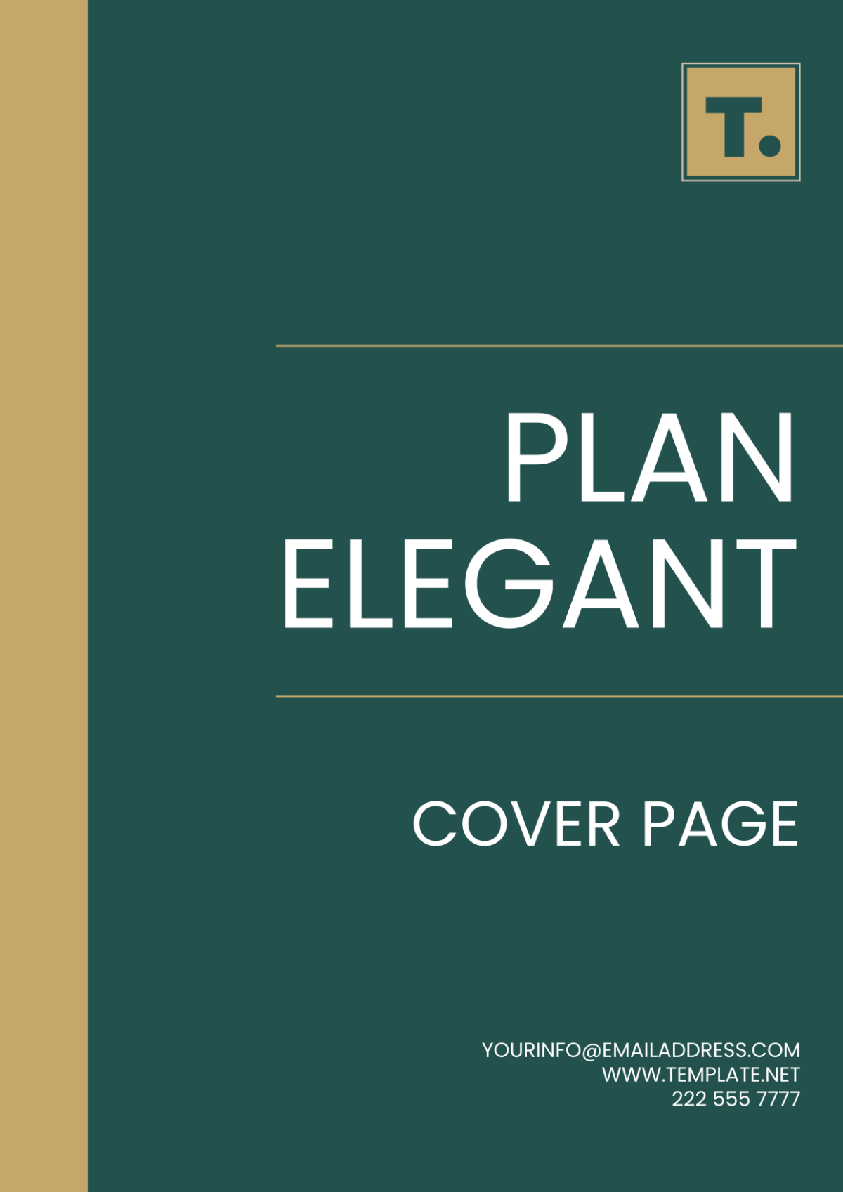 Free Plan Elegant Cover Page Template