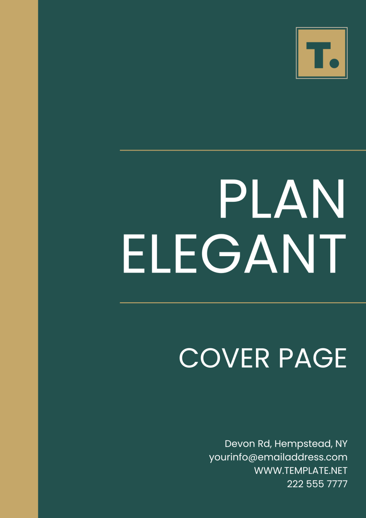 Plan Elegant Cover Page Template