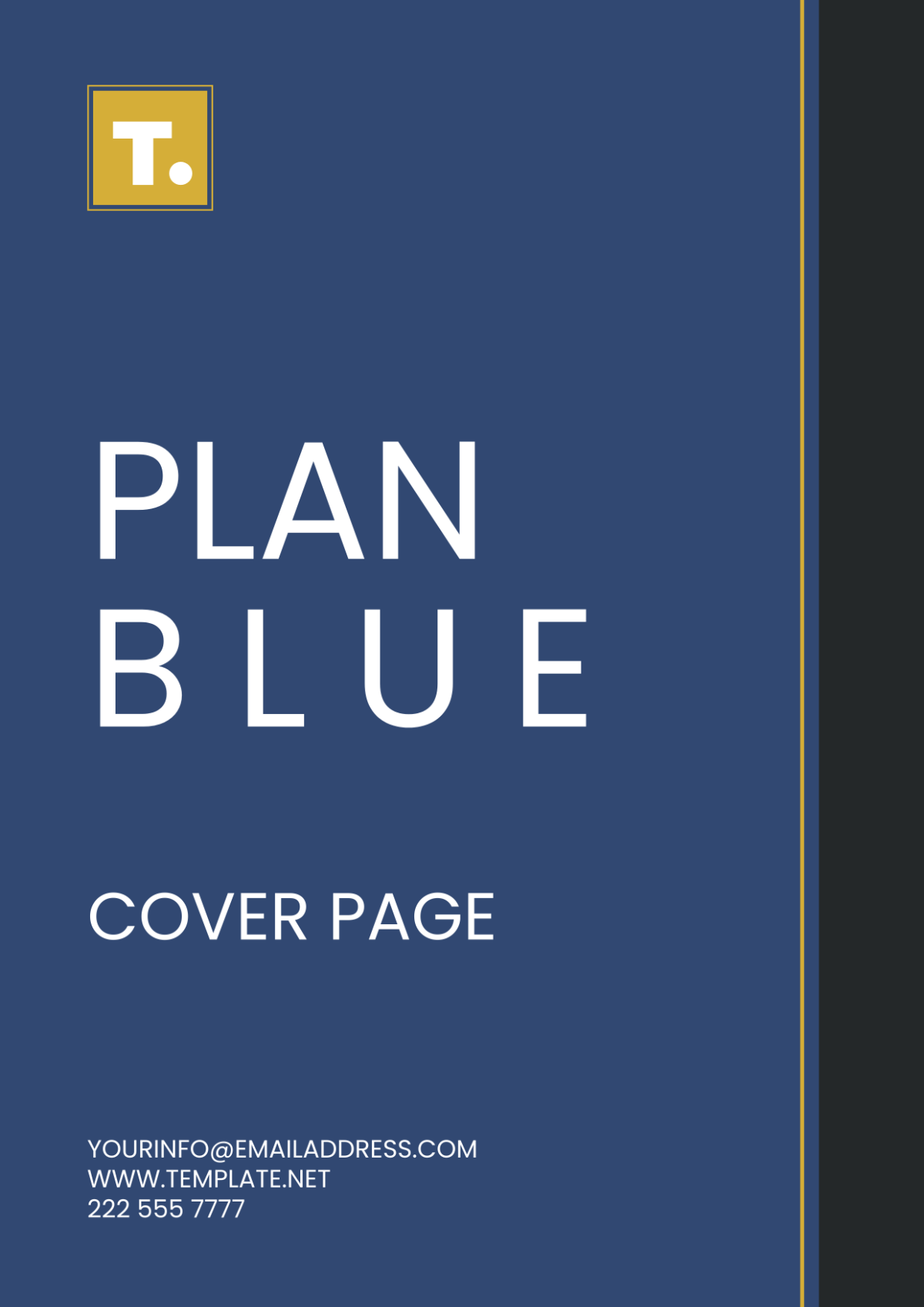 Free Plan Blue Cover Page Template
