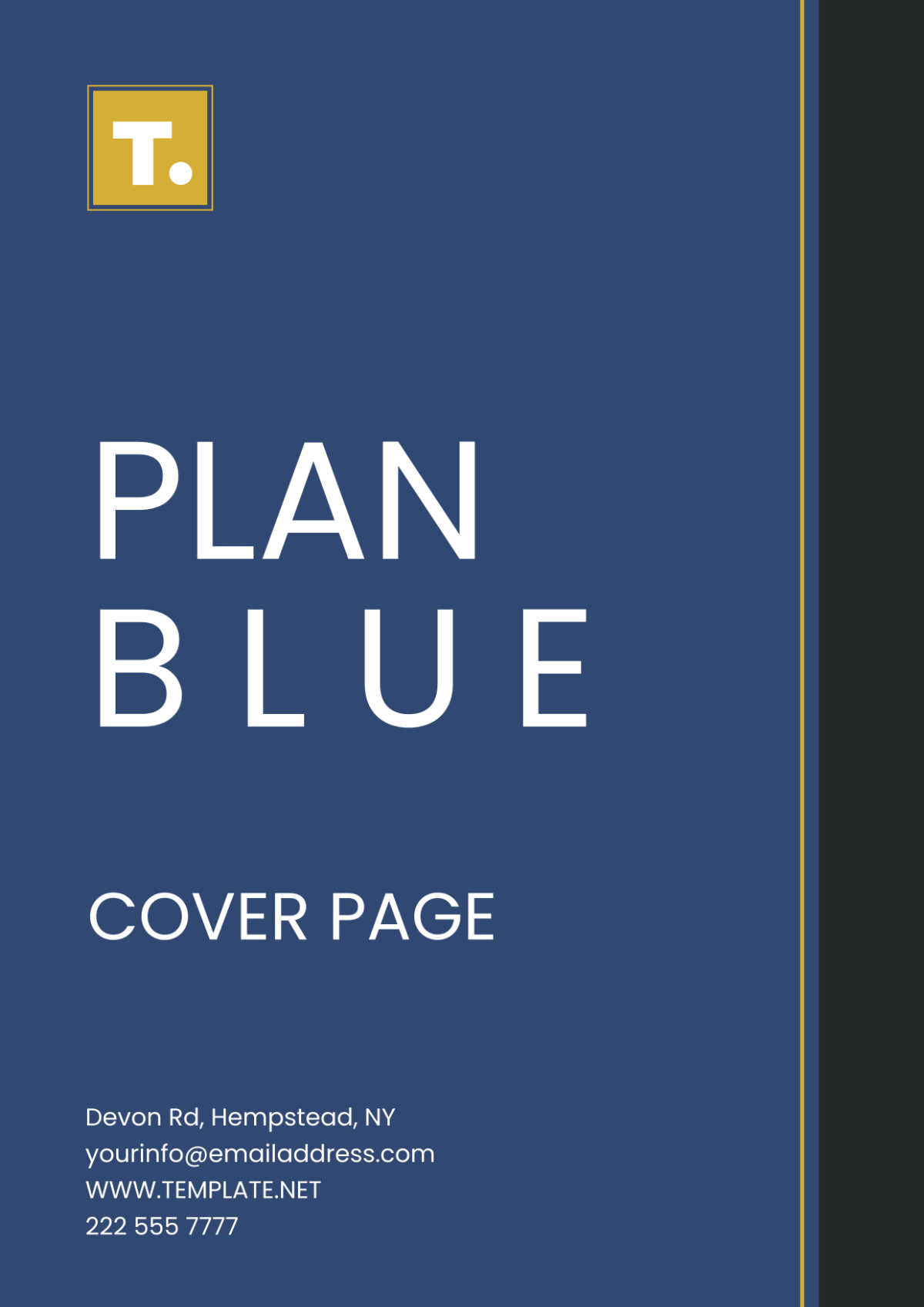 Free Plan Blue Cover Page Template - Edit Online & Download | Template.net