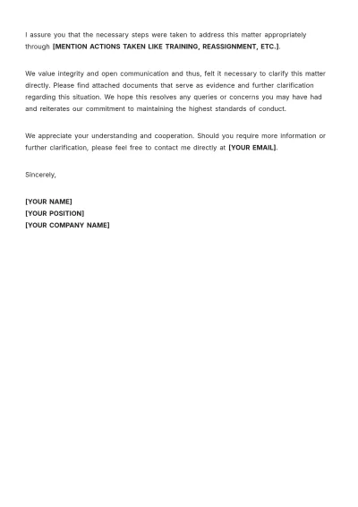 Free Misconduct Explanation Letter Template to Edit Online