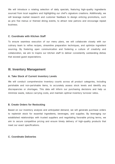 Free Restaurant Weekly Plan Template to Edit Online