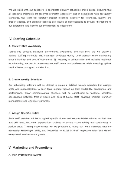 Free Restaurant Weekly Plan Template to Edit Online